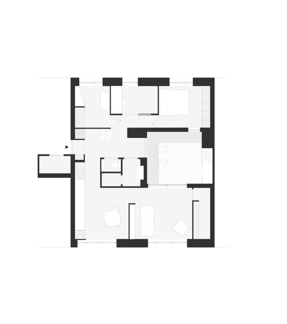 patio apartment plattegrond